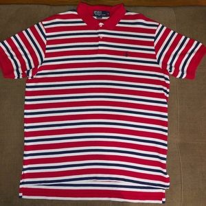Mens Size XL Polo Ralph Lauren Red, White & Blue Short Sleeve.